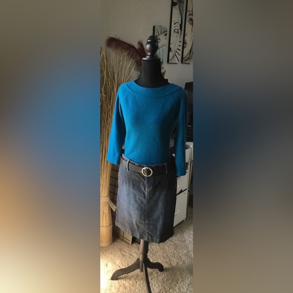 Converse Denim Pencil Skirt with Black Belt - Picture 1 of 4